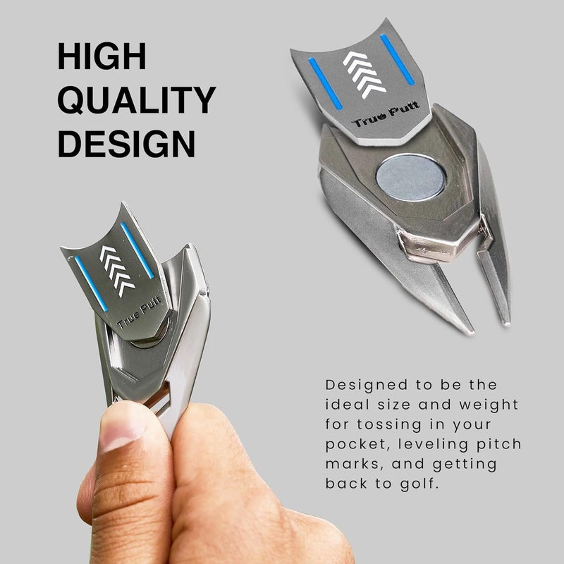 Ghost Golf Divot Tool - 5-in-1 Divot Repair Tool & Ball Marker Alignment Aid - Fix Pitch Marks on The Green - Club Rest & Groove Cleaner - Golf Equipment for Men & Women - Image 5